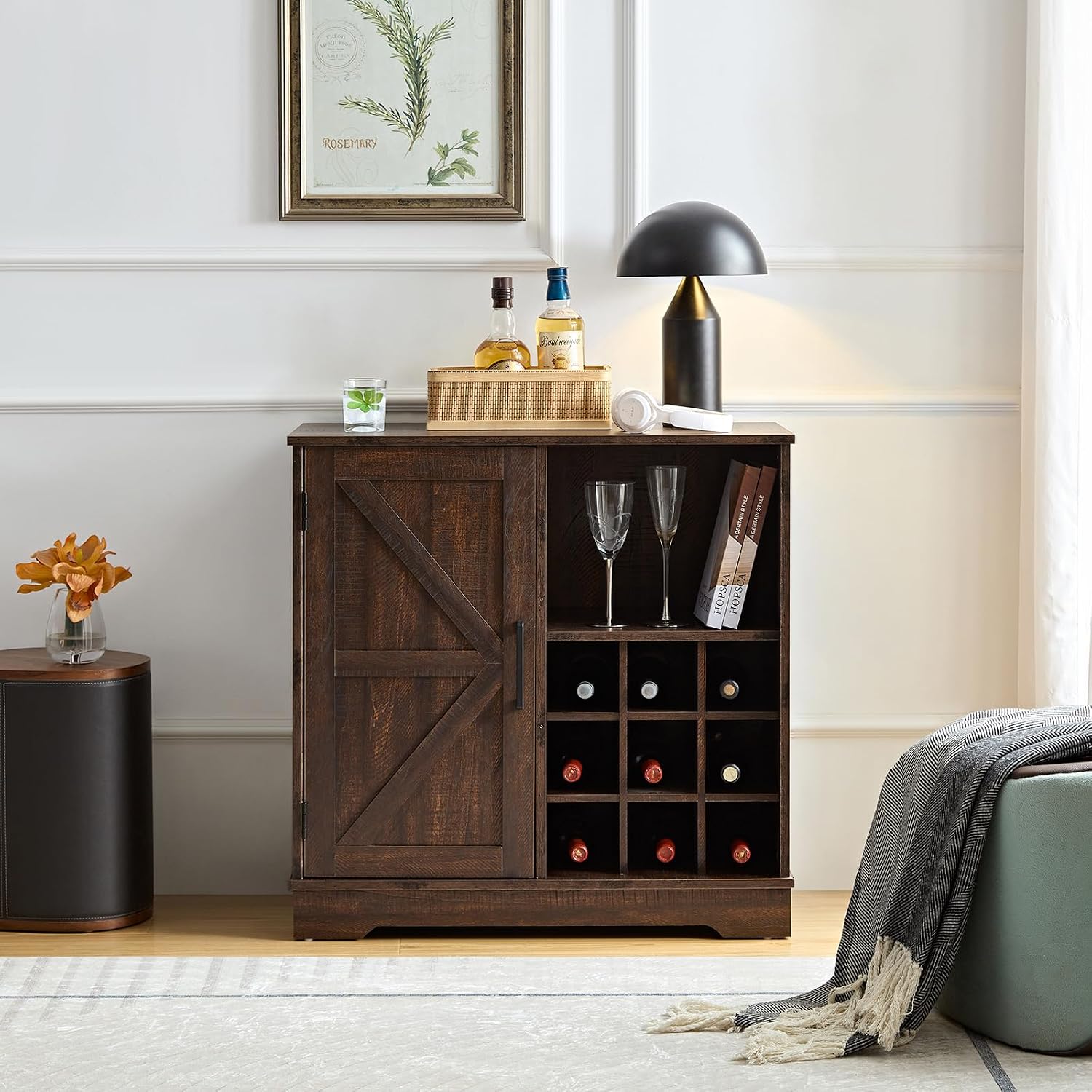 Home Bar Shelves - Барный шкаф в стиле фермерского дома,
