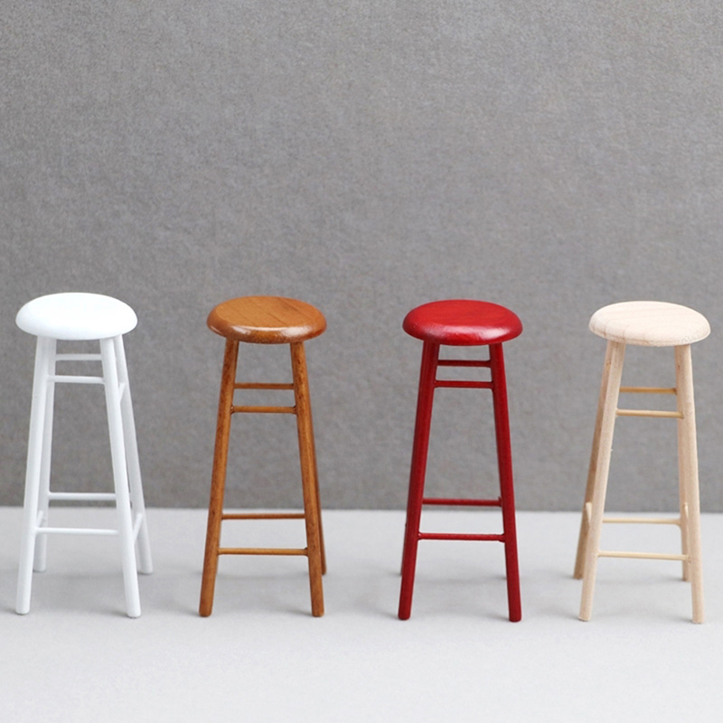 Home Bar Stools - 1:12 Миниатюрный Высокий стул для кукольного