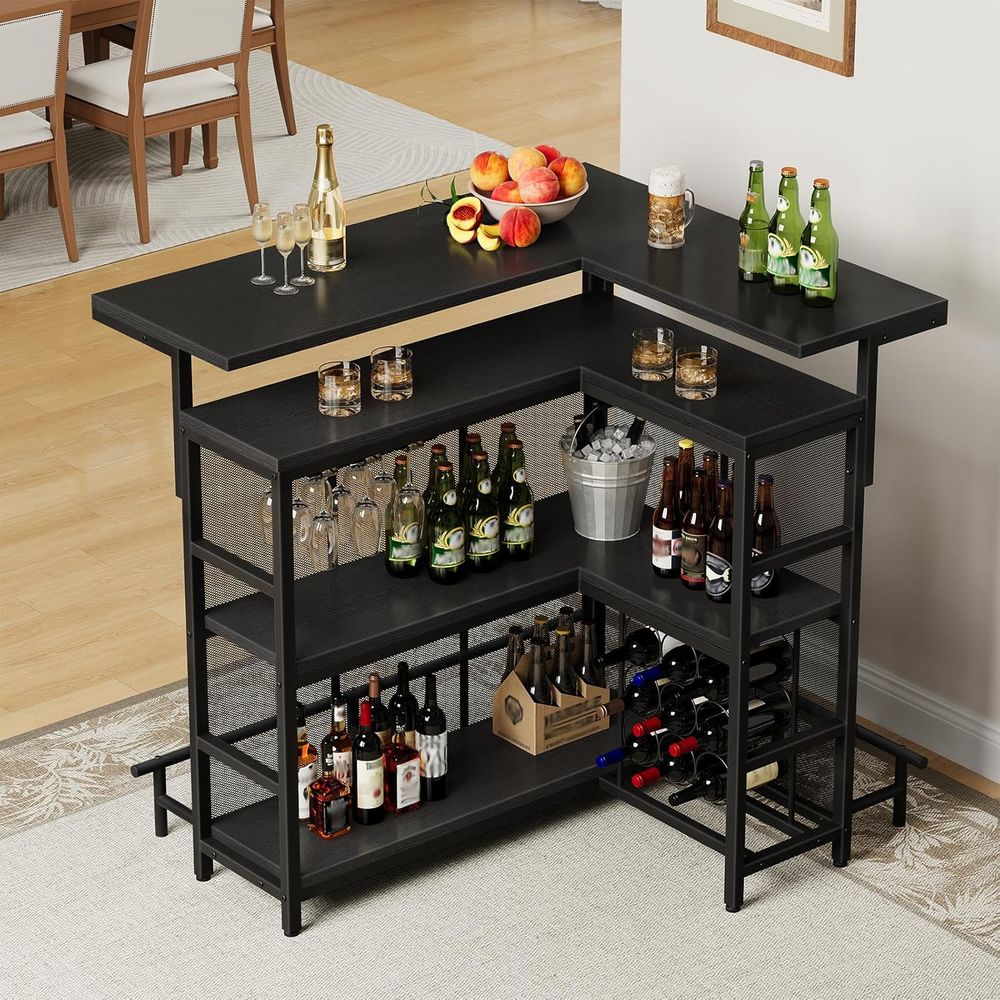 Барная стойка для дома, L-обра – обзор и цена Home Bar Shelves